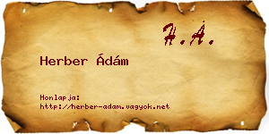 Herber Ádám névjegykártya